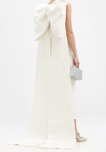 Charlotte Bow-Appliqué Cloqué-Crepe Dress from Emilia Wickstead