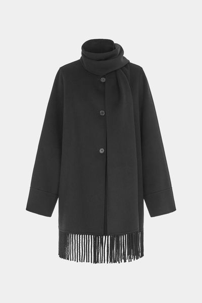 Double Face Wool Fringe Coat