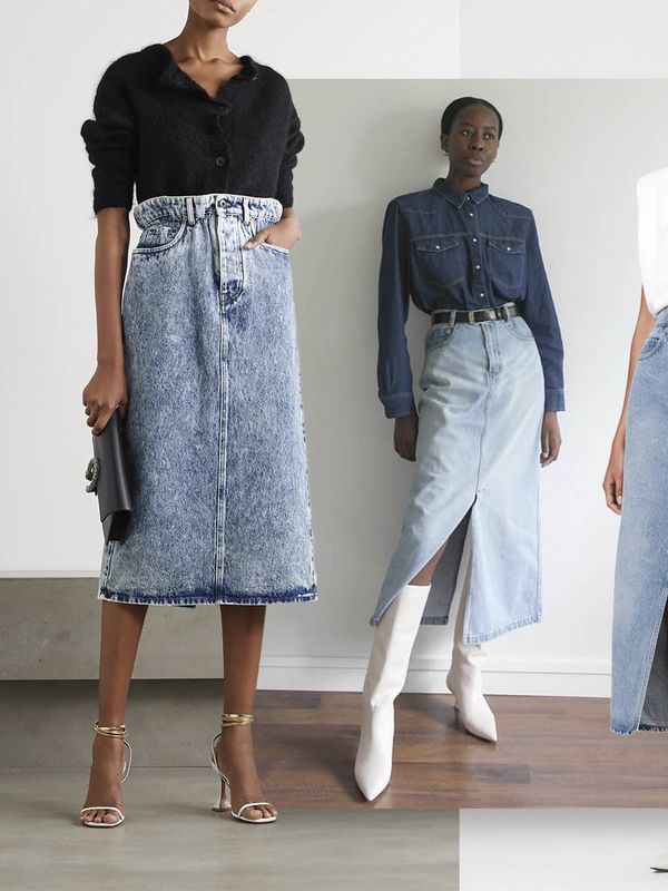13 Denim Midi Skirts To Wear Now