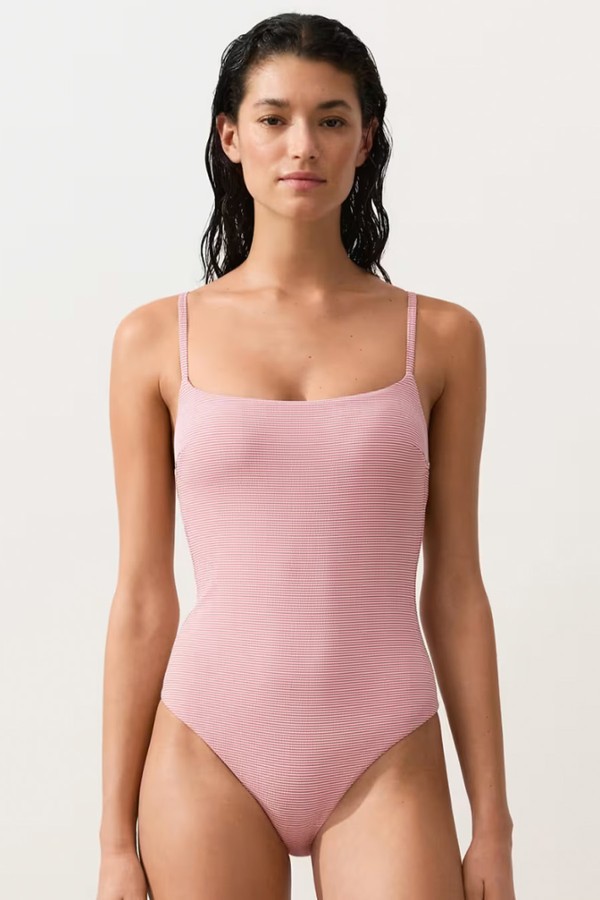Stripe Round Neck Swimsuit from OYSHO