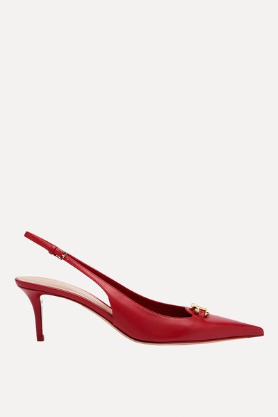 60 Vlogo Leather Slingback Pumps from Valentino Garavani