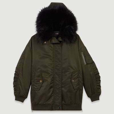 Bomber Style Parka With Hood from Maje