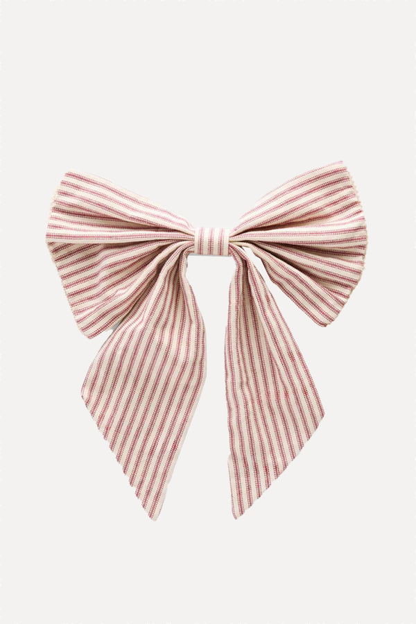 Black Logo Jacquard Stripe Bow Christmas Tree Topper from Next X Glassette