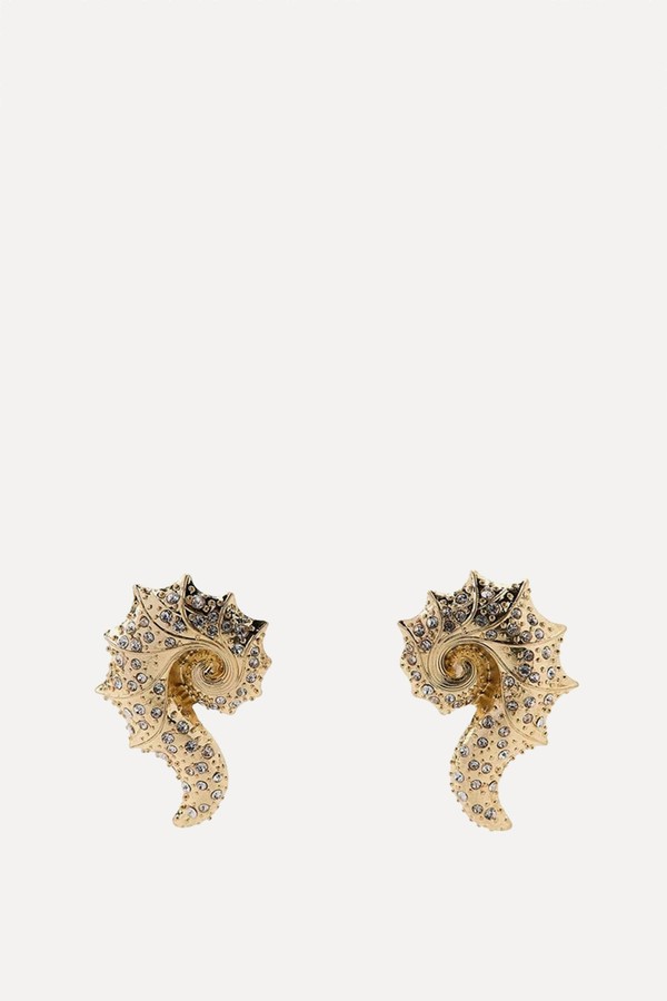 Bejewelled Conch Shell Earrings from Zara