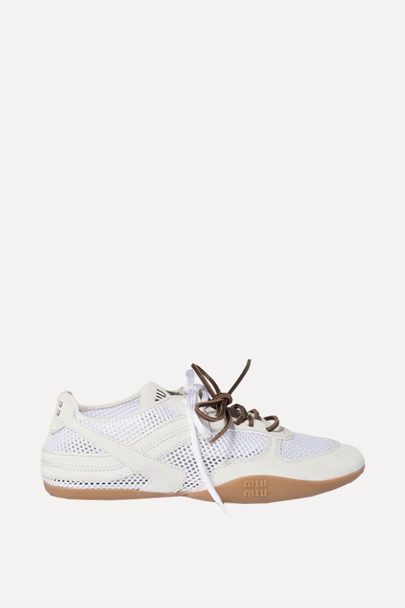 Gymnasium Mesh & Suede Sneakers from Miu Miu