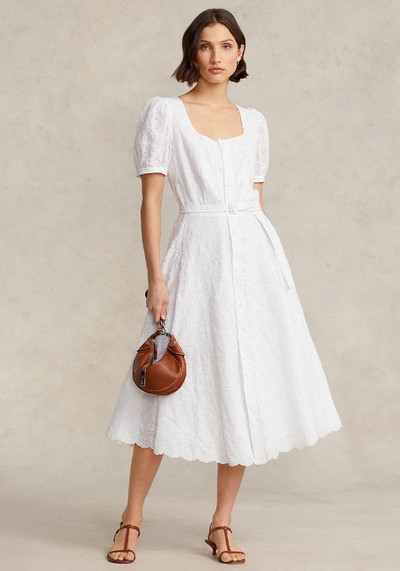 Eyelet Embroidered Linen Dress