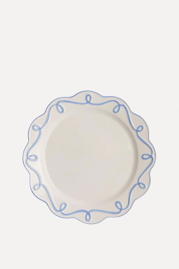 Embossed Dinner Plate With Scalloped Edges from Primark