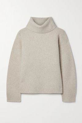 Ribbed Wool & Cashmere-Blend Turtleneck Sweater from Vince