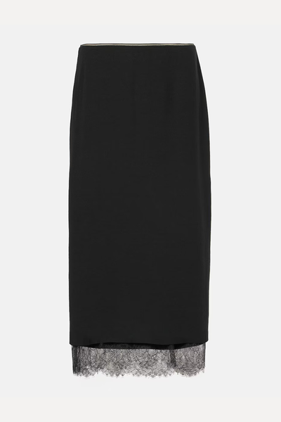 Lace-Trimmed Midi Skirt from Vince