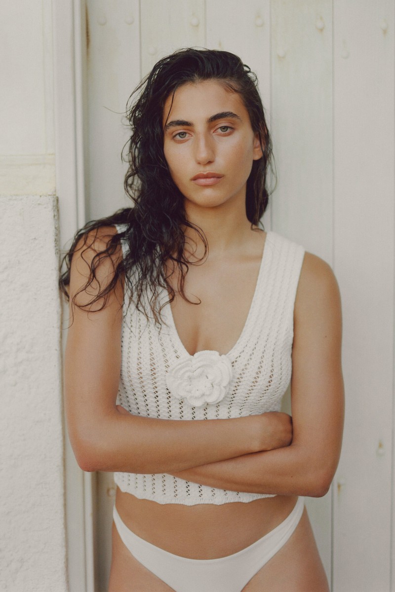 Knit Top With Floral Detail from Massimo Dutti