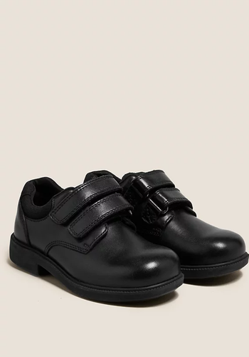 Leather Riptape School Shoes