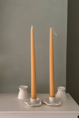 Pair Of Porcelain Wave Candleholders from Joanna Ling Ceramics 