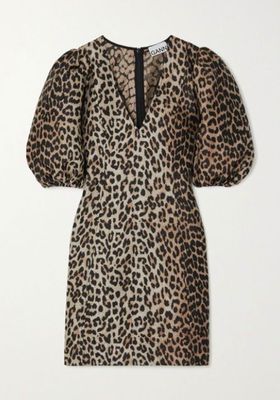 Leopard-Jacquard Mini Dress from Ganni