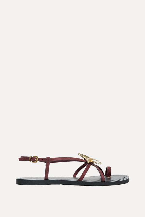 zara STRAPPY SANDALS WITH METAL DETAIL.