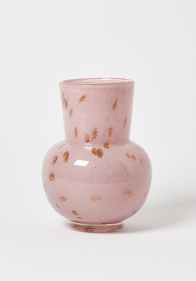 Miete Pink Glitter Glass Vase from Oliver Bonas