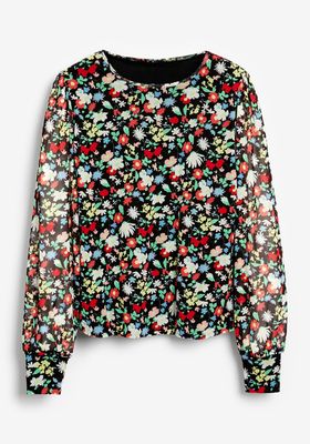 Floral Print Mesh Top from Next/Mix