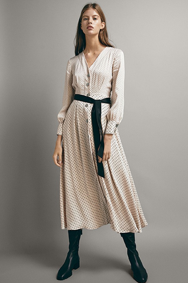 Polk Dot Tie Dress from Massimo Dutti
