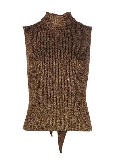 Metallic Roll Neck Vest from Ganni