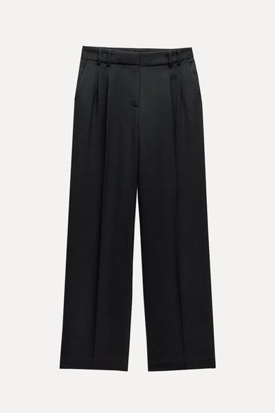 Wool Blend Darted Trousers from Zara