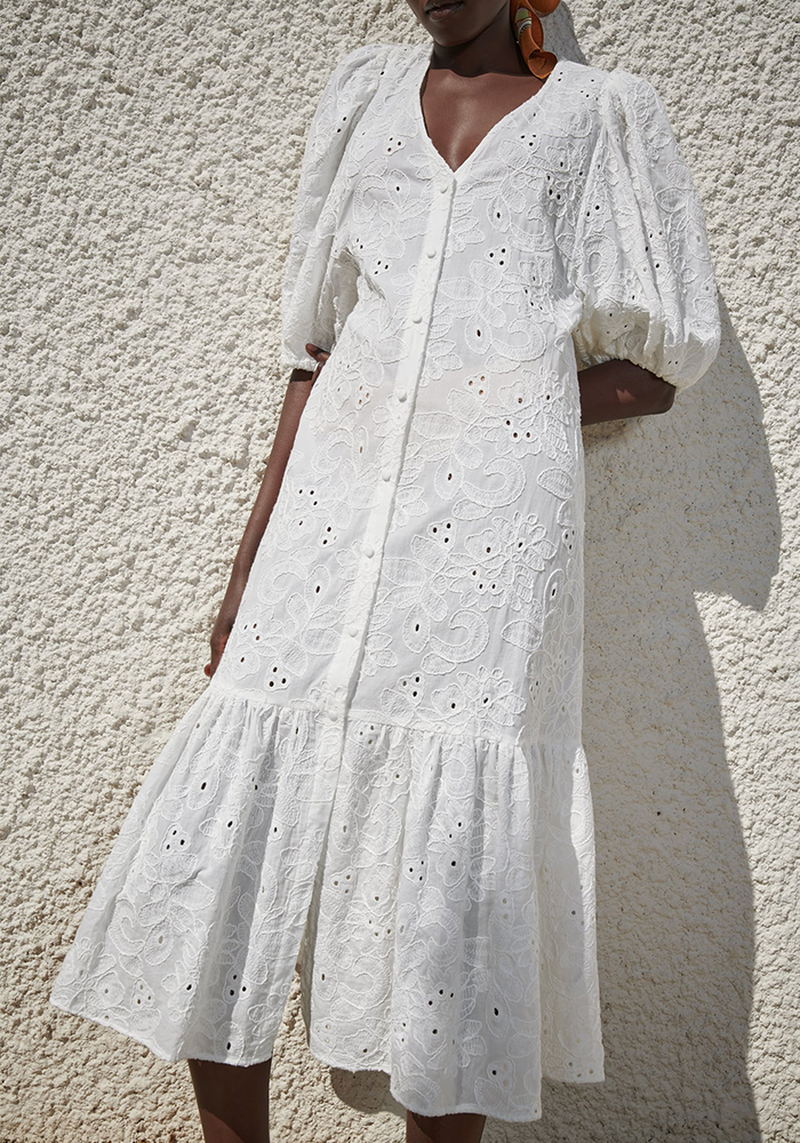 Dress With Cutwork Embroidery from Zara