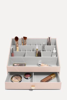 Blush Pink Supersize Makeup Organiser from Stackers