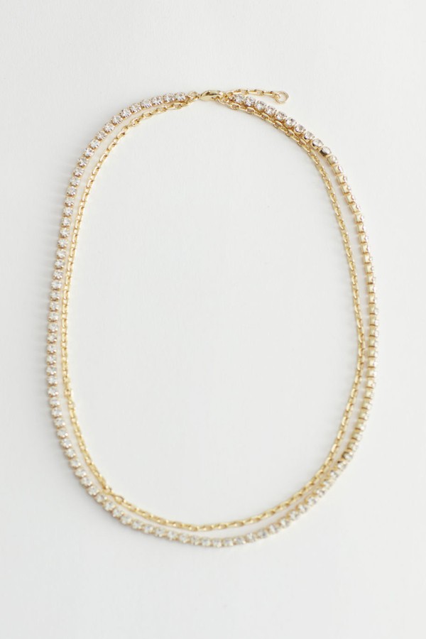 Rhinestone Duo Chain Necklace from & Other Stories