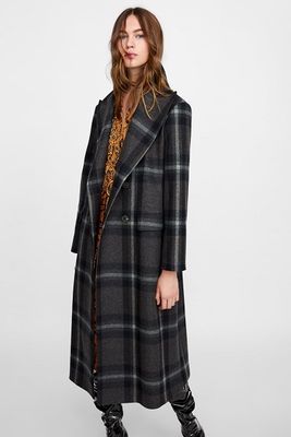 Long Checked Coat from Zara