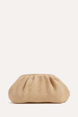 Delilah Raffia Ruched Clutch Bag  from Reiss