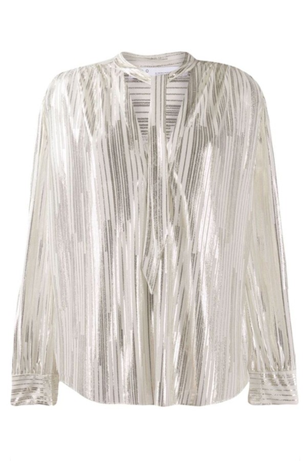 Striped Tie Neck Blouse from Iro