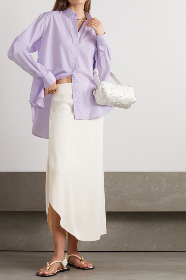 Signature Striped Organic Cotton and Lyocell-Blend Poplin Shirt from TOTEME 