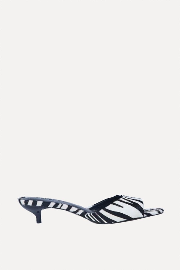 Alba Real Leather Peep Toe Kitten Heel Mule  from Topshop