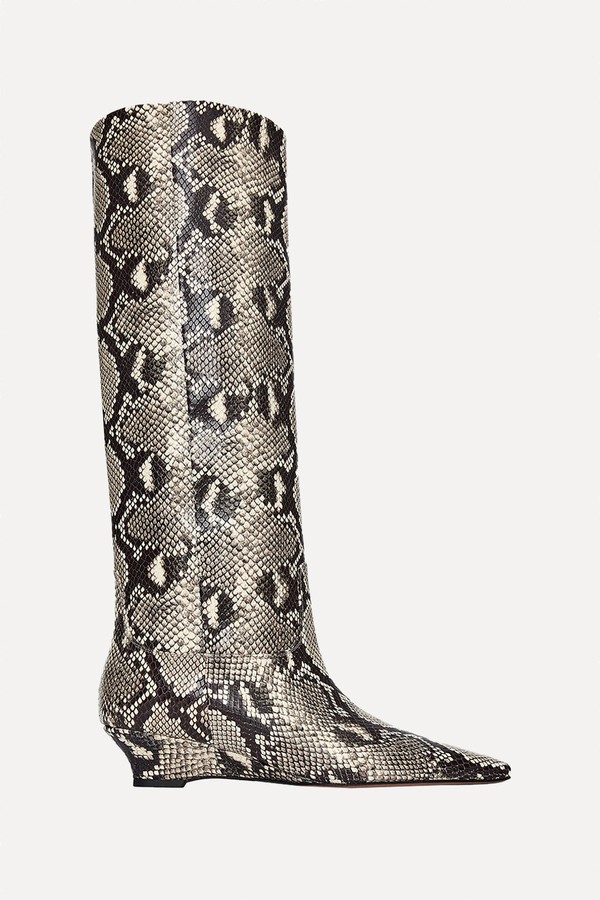 Wedge-Heel Leather Boots from ARKET