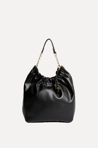 Faux Leather Chain Strap Shoulder Bag