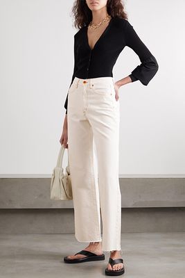 Grace Frayed High-rise Flared Jeans