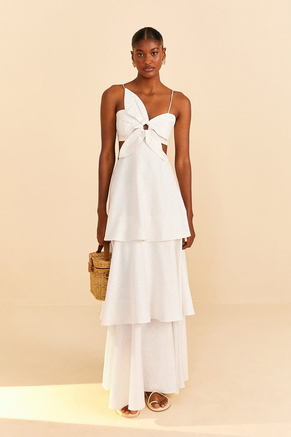 Off-White Flower Maxi Dress