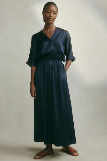 Washed Satin Maxi Dress