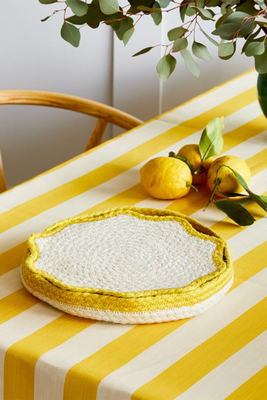 Set Of 6 Honey Yellow Scallop Placemats from Rose & Grey