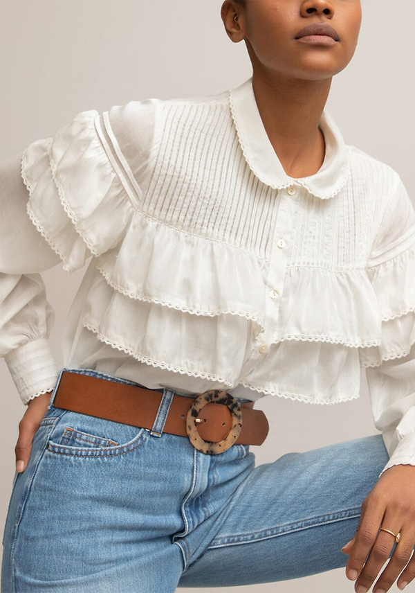 Ruffled Long-Sleeved Shirt from La Redoute Collections