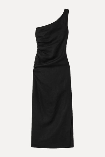 Enya One-Shoulder Ruched Hemp Maxi Dress from Mara Hoffman