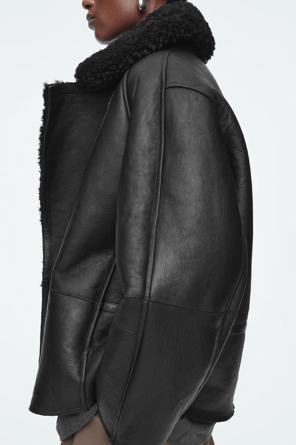 Oversized Shearling Aviator Jacket from COS