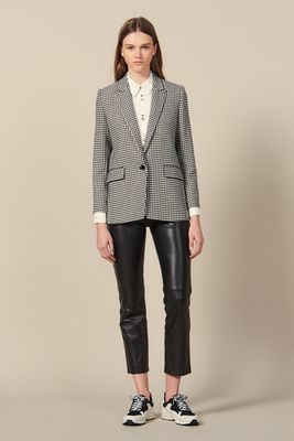Houndstooth Check Tailored Jacket from Sandro