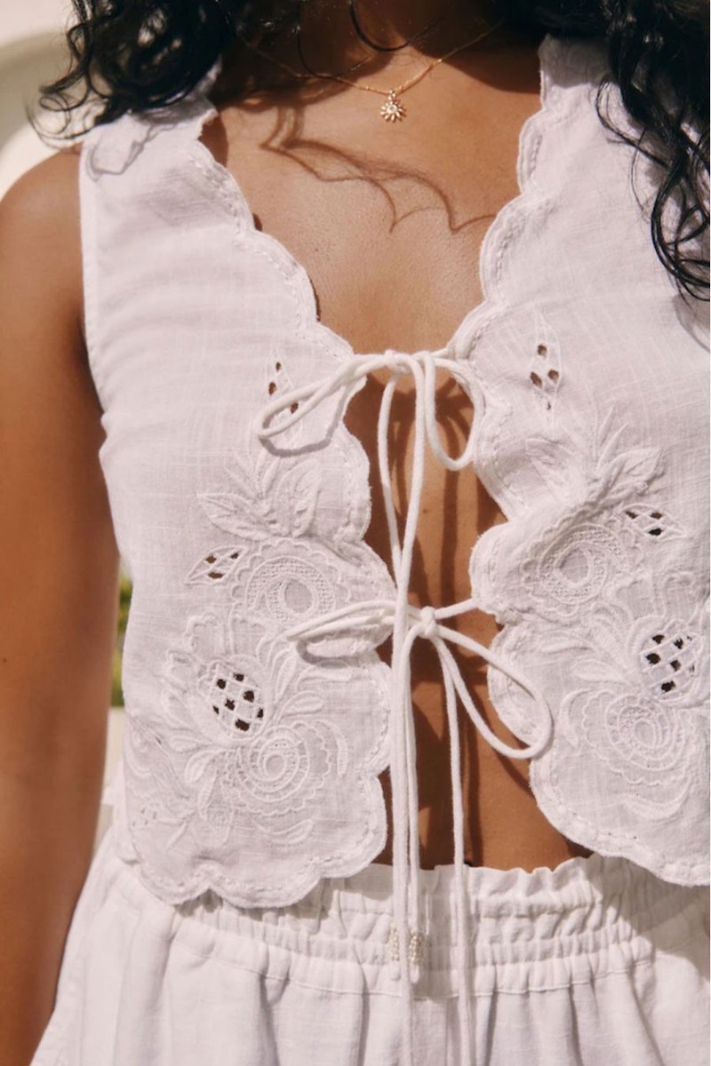 Embroidered 100% Cotton Summer Waistcoat from Next