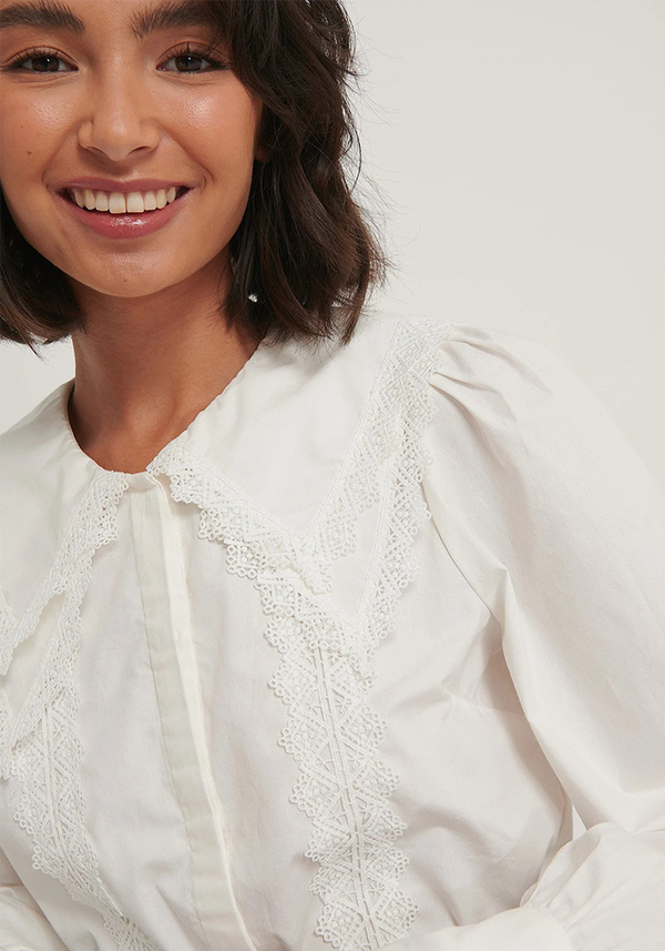 Lace Detail Shirt from Na-kd
