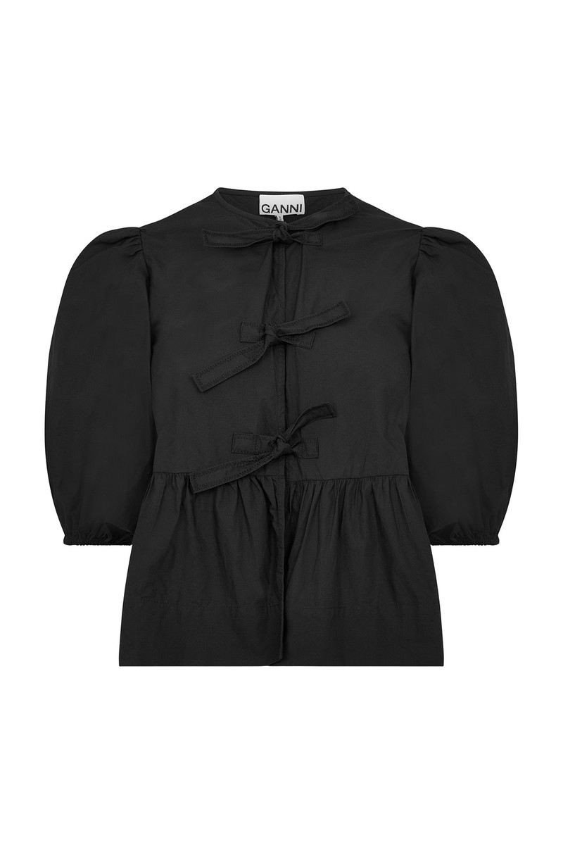 Puff-Sleeve Tie Blouse from Ganni