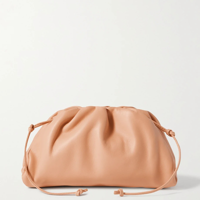 The Pouch Small Gathered Leather Clutch