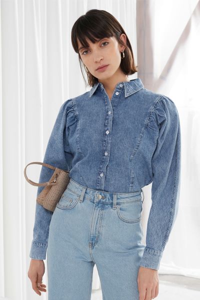 Puff Shoulder Denim Shirt from & Other Stories