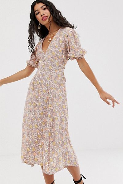 Delia Floral Midi Dress