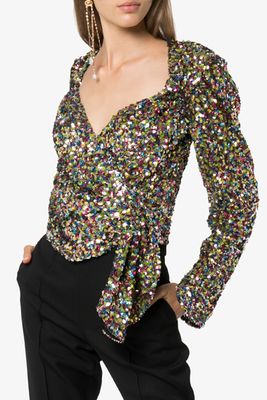 Sequin Wrap Style Top from Attico