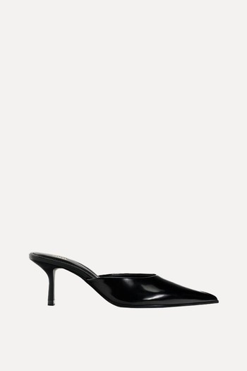 Patent Finish Heeled Mules from Zara 