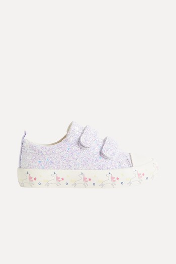 Freshfeet™ Glitter Riptape Trainers from Marks & Spencer